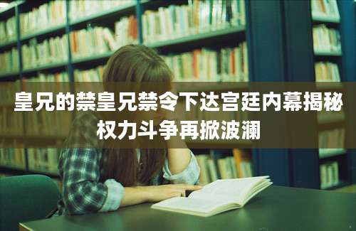 皇兄的禁皇兄禁令下达宫廷内幕揭秘权力斗争再掀波澜