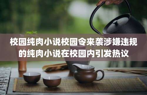 校园纯肉小说校园令来袭涉嫌违规的纯肉小说在校园内引发热议