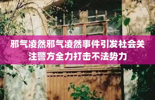邪气凌然邪气凌然事件引发社会关注警方全力打击不法势力