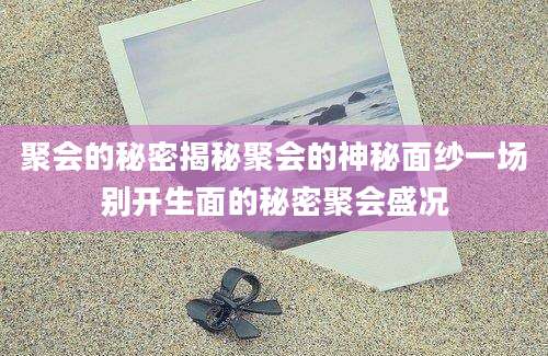 聚会的秘密揭秘聚会的神秘面纱一场别开生面的秘密聚会盛况