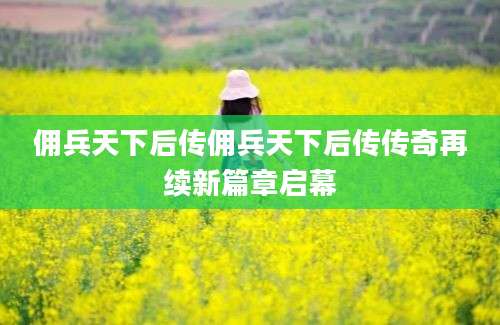 佣兵天下后传佣兵天下后传传奇再续新篇章启幕