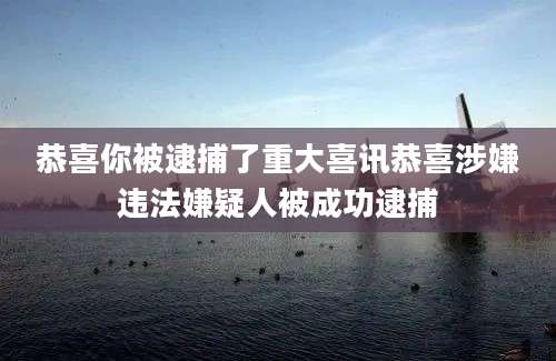 恭喜你被逮捕了重大喜讯恭喜涉嫌违法嫌疑人被成功逮捕