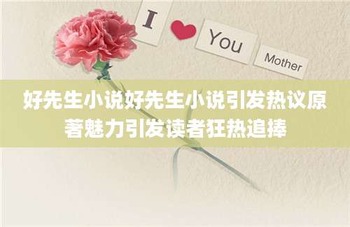 好先生小说好先生小说引发热议原著魅力引发读者狂热追捧