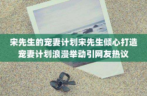 宋先生的宠妻计划宋先生倾心打造宠妻计划浪漫举动引网友热议