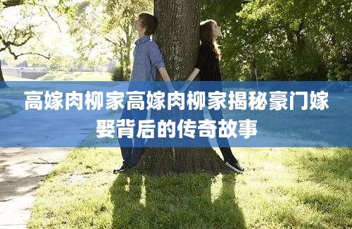 高嫁肉柳家高嫁肉柳家揭秘豪门嫁娶背后的传奇故事