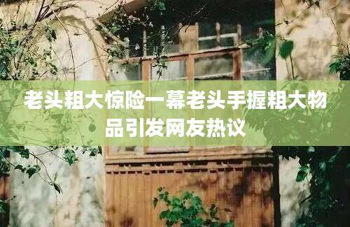 老头粗大惊险一幕老头手握粗大物品引发网友热议