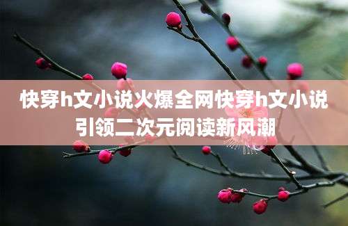 快穿h文小说火爆全网快穿h文小说引领二次元阅读新风潮