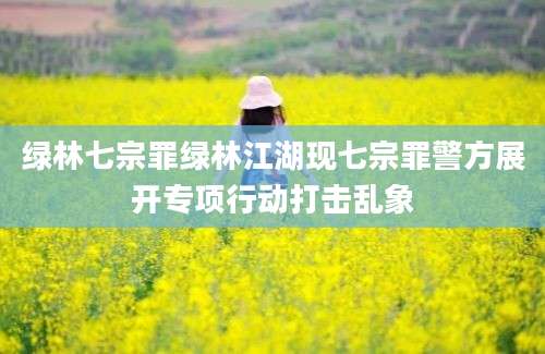 绿林七宗罪绿林江湖现七宗罪警方展开专项行动打击乱象