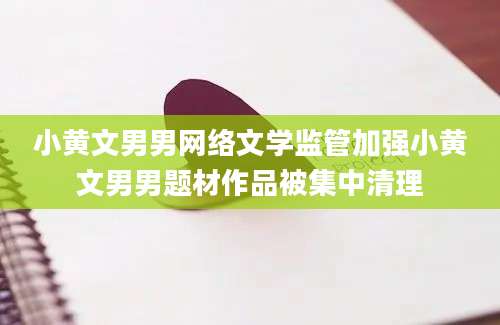 小黄文男男网络文学监管加强小黄文男男题材作品被集中清理
