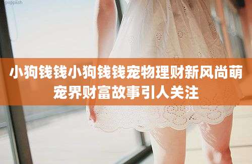 小狗钱钱小狗钱钱宠物理财新风尚萌宠界财富故事引人关注