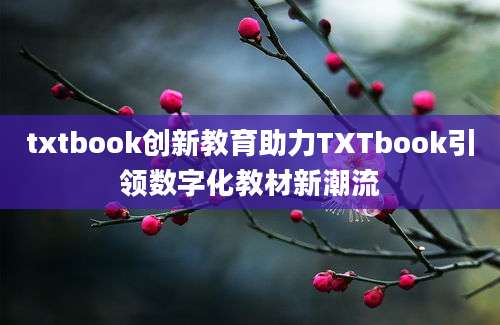 txtbook创新教育助力TXTbook引领数字化教材新潮流