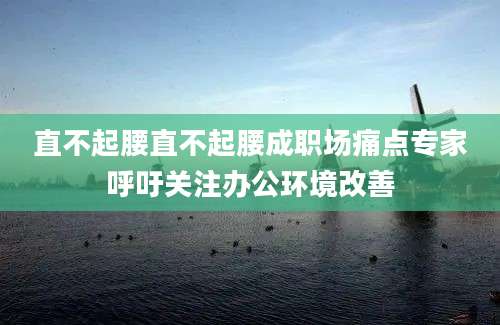 直不起腰直不起腰成职场痛点专家呼吁关注办公环境改善