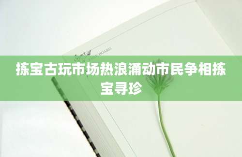 拣宝古玩市场热浪涌动市民争相拣宝寻珍