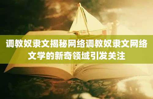 调教奴隶文揭秘网络调教奴隶文网络文学的新奇领域引发关注
