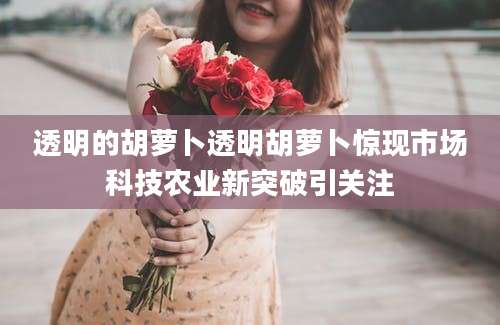 透明的胡萝卜透明胡萝卜惊现市场科技农业新突破引关注