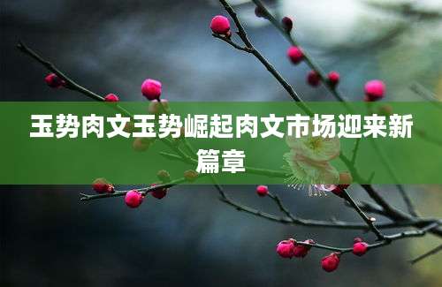 玉势肉文玉势崛起肉文市场迎来新篇章