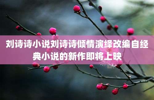 刘诗诗小说刘诗诗倾情演绎改编自经典小说的新作即将上映