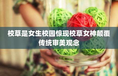 校草是女生校园惊现校草女神颠覆传统审美观念