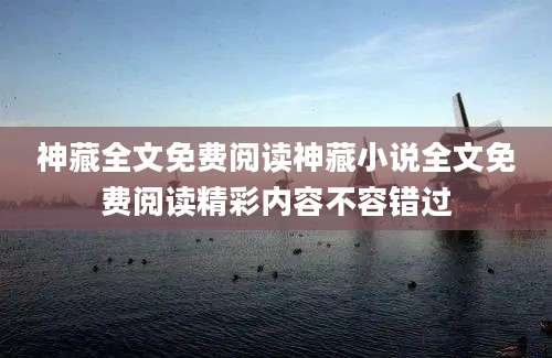 神藏全文免费阅读神藏小说全文免费阅读精彩内容不容错过