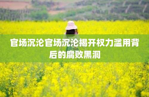 官场沉沦官场沉沦揭开权力滥用背后的腐败黑洞