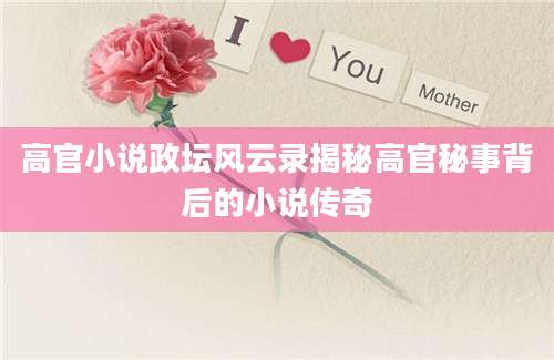高官小说政坛风云录揭秘高官秘事背后的小说传奇