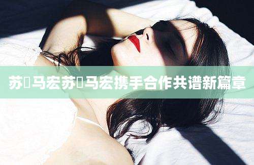 苏玥马宏苏玥马宏携手合作共谱新篇章