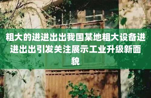 粗大的进进出出我国某地粗大设备进进出出引发关注展示工业升级新面貌