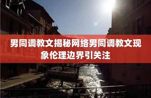 男同调教文揭秘网络男同调教文现象伦理边界引关注
