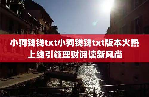 小狗钱钱txt小狗钱钱txt版本火热上线引领理财阅读新风尚