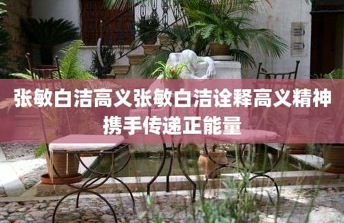 张敏白洁高义张敏白洁诠释高义精神携手传递正能量