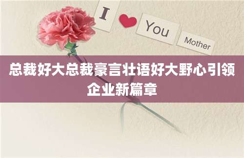 总裁好大总裁豪言壮语好大野心引领企业新篇章