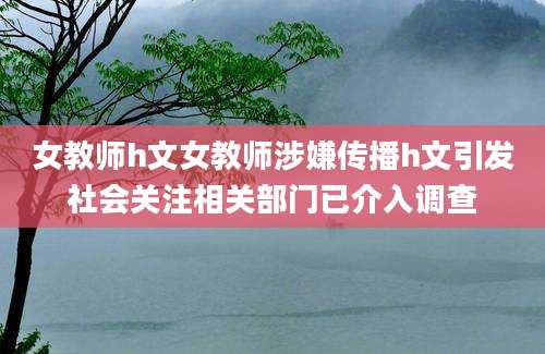 女教师h文女教师涉嫌传播h文引发社会关注相关部门已介入调查