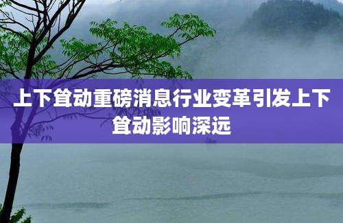 上下耸动重磅消息行业变革引发上下耸动影响深远