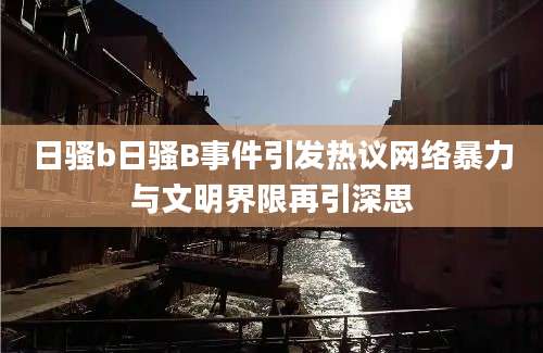 日骚b日骚B事件引发热议网络暴力与文明界限再引深思