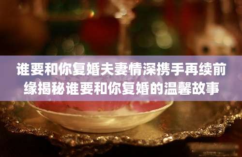 谁要和你复婚夫妻情深携手再续前缘揭秘谁要和你复婚的温馨故事