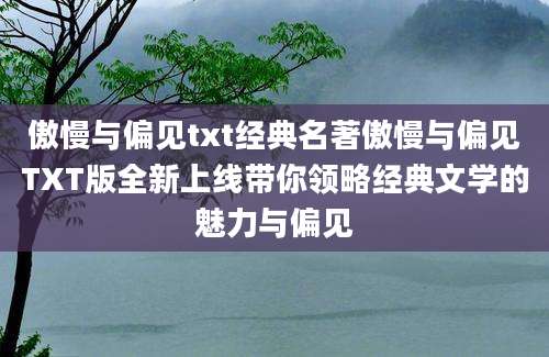 傲慢与偏见txt经典名著傲慢与偏见TXT版全新上线带你领略经典文学的魅力与偏见