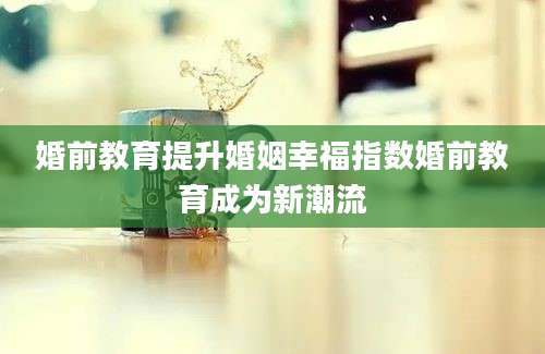 婚前教育提升婚姻幸福指数婚前教育成为新潮流