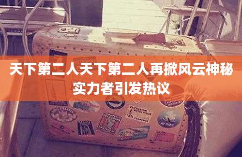 天下第二人天下第二人再掀风云神秘实力者引发热议