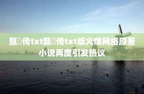 甄嬛传txt甄嬛传txt版火爆网络原著小说再度引发热议