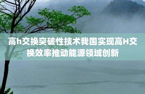 高h交换突破性技术我国实现高H交换效率推动能源领域创新