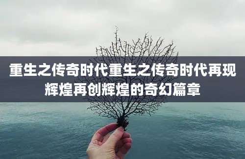 重生之传奇时代重生之传奇时代再现辉煌再创辉煌的奇幻篇章