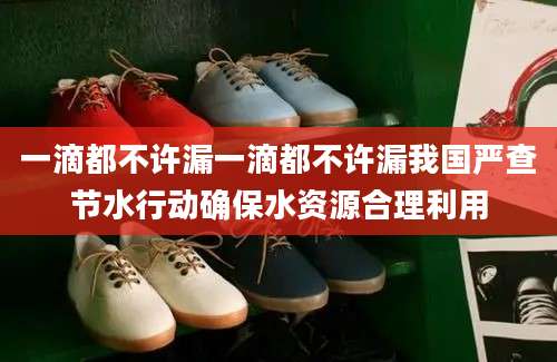 一滴都不许漏一滴都不许漏我国严查节水行动确保水资源合理利用