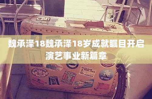 魏承泽18魏承泽18岁成就瞩目开启演艺事业新篇章