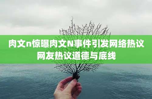 肉文n惊曝肉文N事件引发网络热议网友热议道德与底线