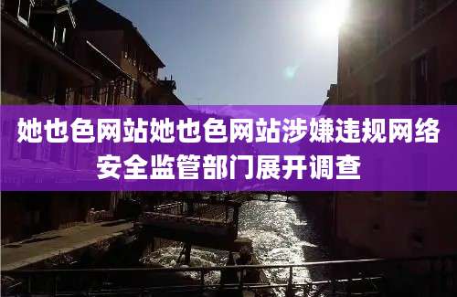 她也色网站她也色网站涉嫌违规网络安全监管部门展开调查