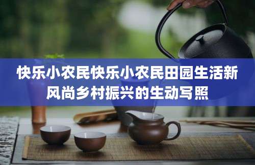 快乐小农民快乐小农民田园生活新风尚乡村振兴的生动写照