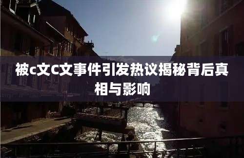 被c文C文事件引发热议揭秘背后真相与影响