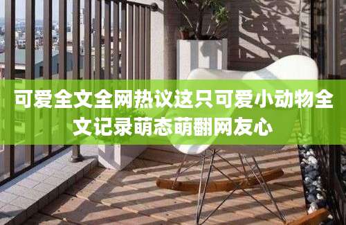 可爱全文全网热议这只可爱小动物全文记录萌态萌翻网友心