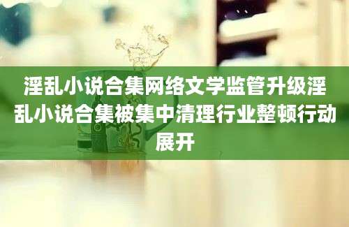 淫乱小说合集网络文学监管升级淫乱小说合集被集中清理行业整顿行动展开