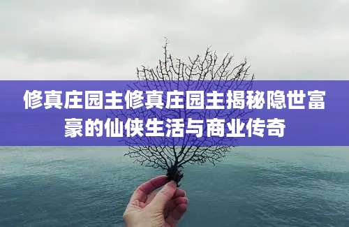 修真庄园主修真庄园主揭秘隐世富豪的仙侠生活与商业传奇